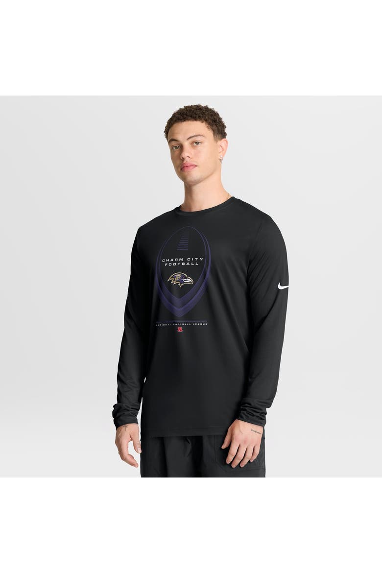 Men's Nike Black Baltimore Ravens Legend Icon Dri-FIT Long Sleeve T-Shirt, Main, color, Black