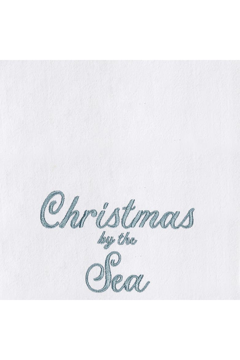 Christmas by The Sea Coastal Towel, Alternate, color, Blue