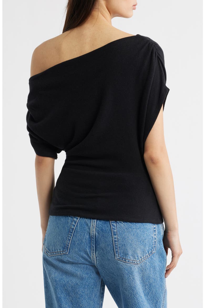 Iris One-Shoulder Knit Top, Alternate, color, BLACK