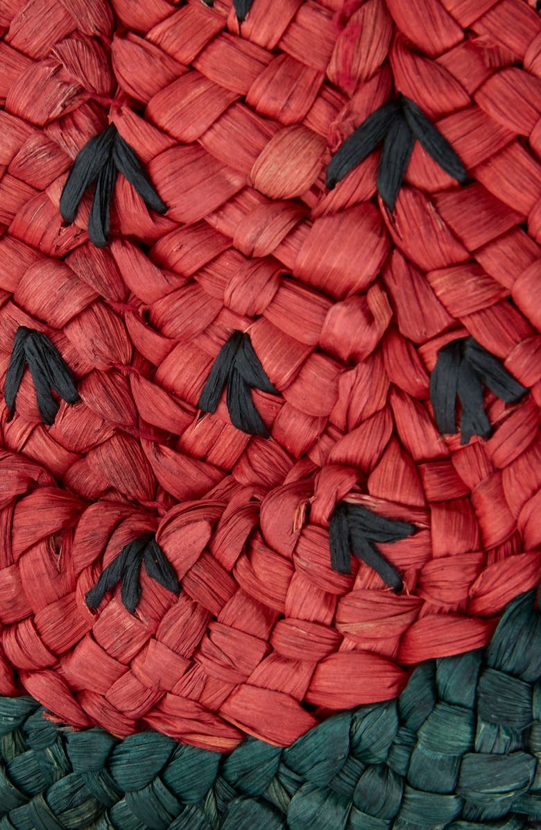 Topshop Sun Melon Straw Mini Tote, Alternate, color,