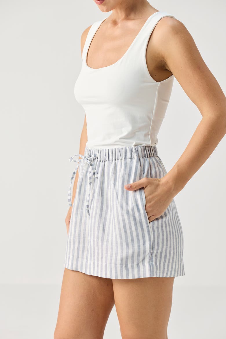 Relaxed Fit Striped Shorts, Alternate, color, Striped Linen
