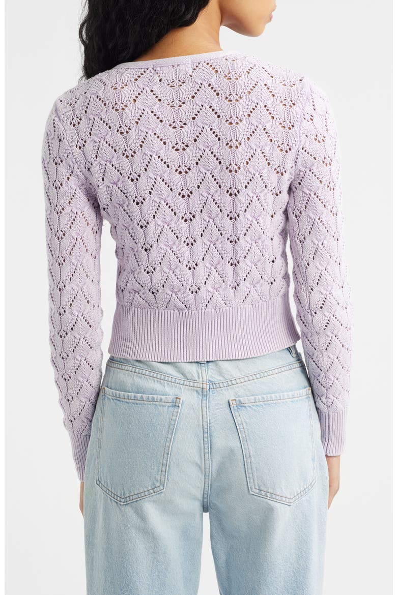 Pretty in Cotton Pointelle Cardigan, Alternate, color, ORCHID HUSH