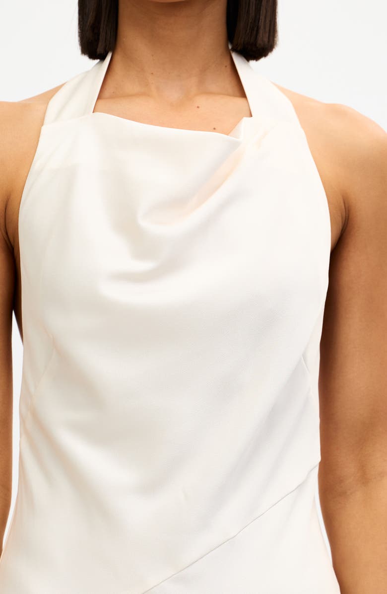 Significant Other Anastasia Placed Floral Satin Halter Maxi Dress, Alternate, color, Cinnamon Fleur