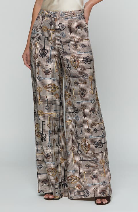 Pilar Houndstooth Key Wide Leg Pants