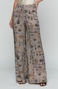 L'AGENCE Pilar Houndstooth Key Wide Leg Pants