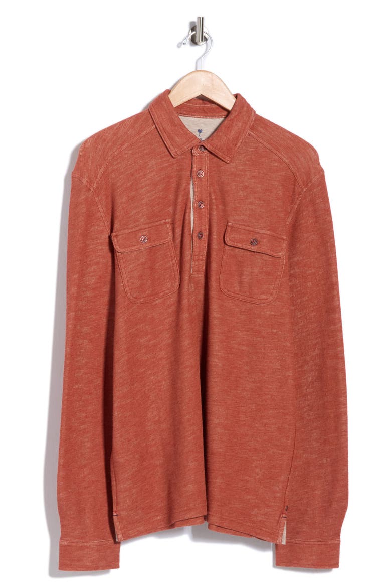 Penn Cove Long Sleeve Polo, Alternate, color, SPICY HEATHER