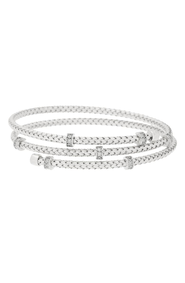 MESHMERISE Diamond Three-Row Braided Bracelet - 0.12ct., Main, color, White Gold