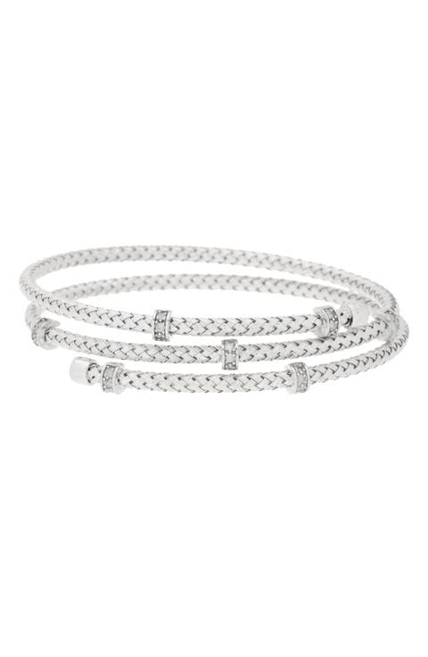Diamond Three-Row Braided Bracelet - 0.12ct.