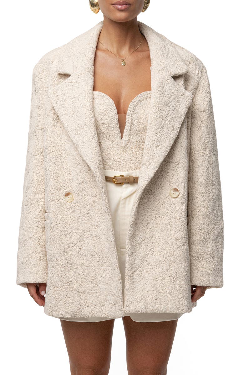 JLUXLABEL Avenue Oversize Knit Blazer, Main, color, Ivory