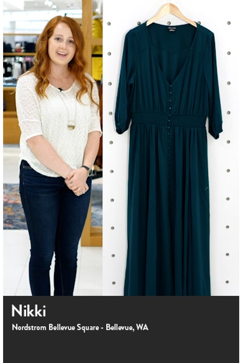 Desire Shirred Waist Button Front Maxi Dress video