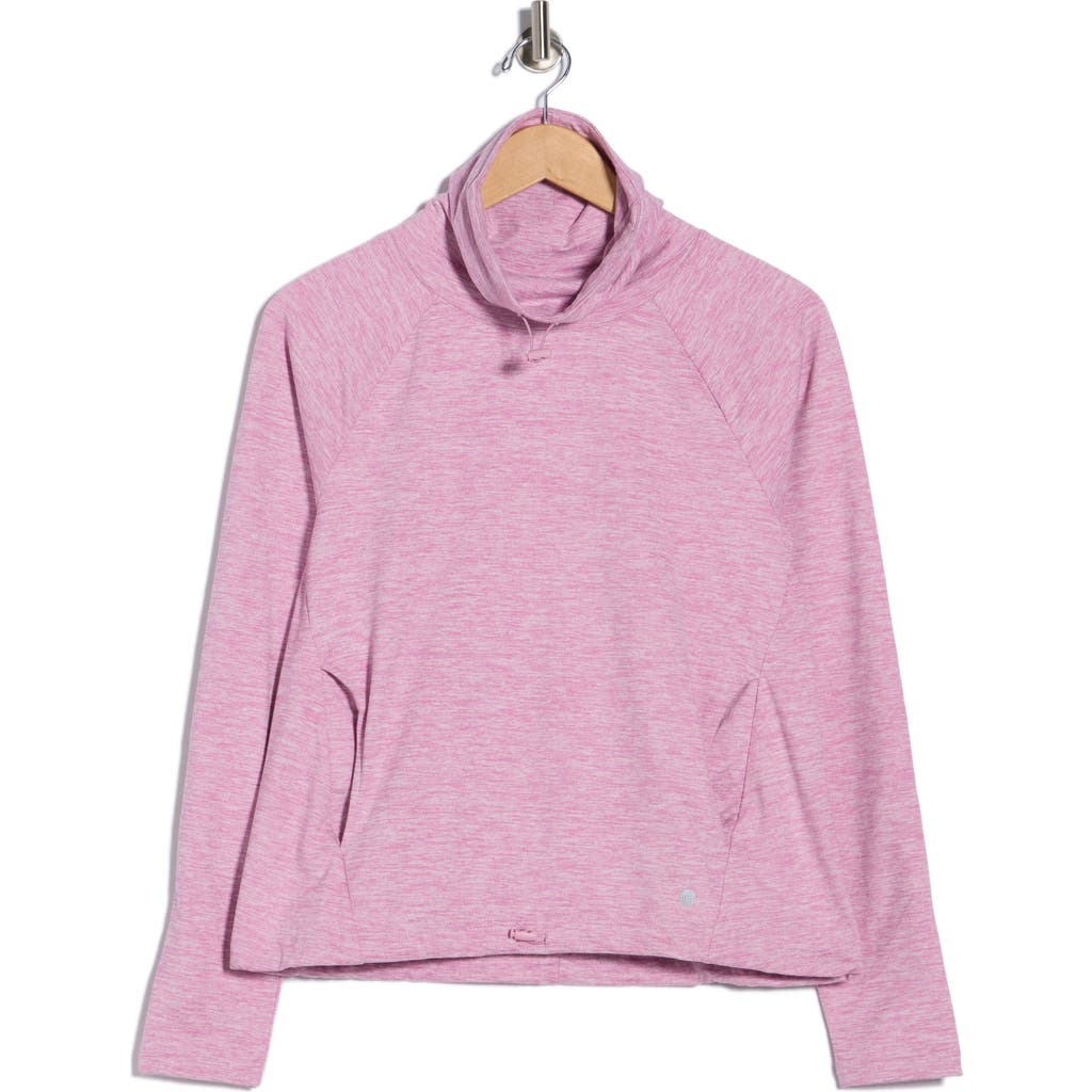 Apana Zephyr Cowl Neck Pullover Sweatshirt In Purple