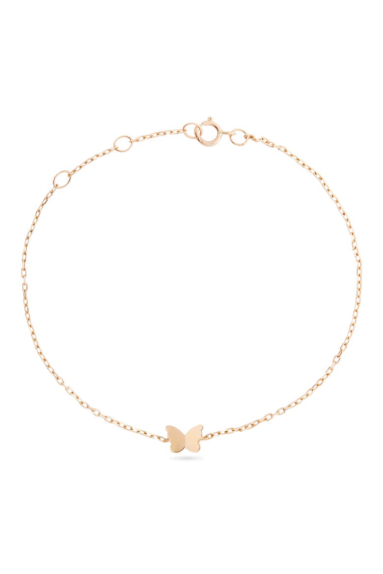 Butterfly Pendant Bracelet, Main, color, YELLOW GOLD
