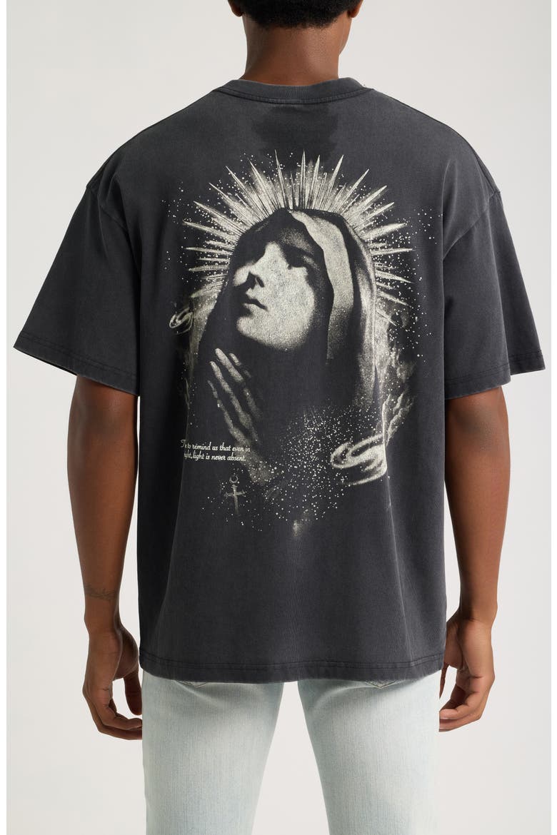 Shine in Darkness Cotton Graphic T-Shirt, Alternate, color, BLACK WASH