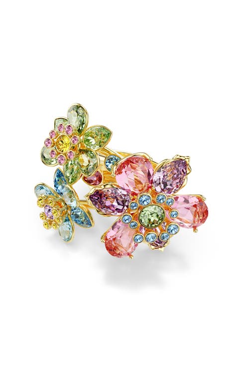 Idyllia Triple Flower Crystal Ring