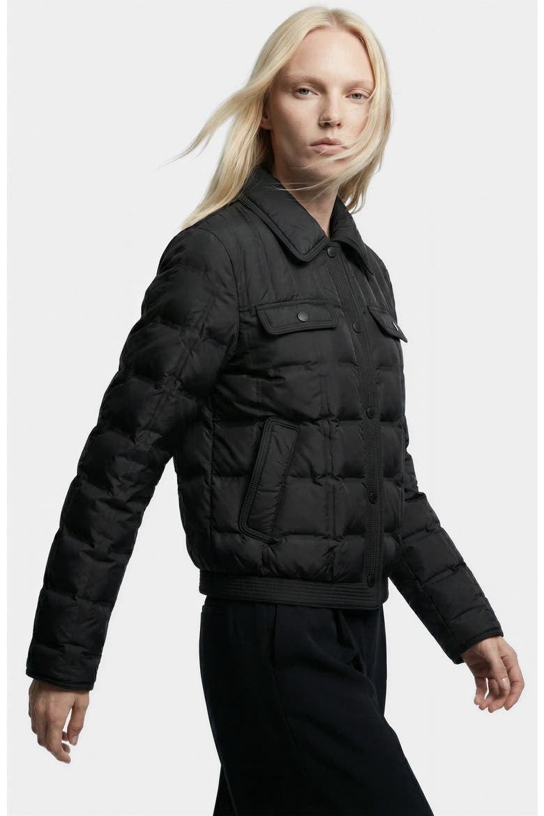 Seoul Quilted Down Shirt Jacket, Alternate, color, Black