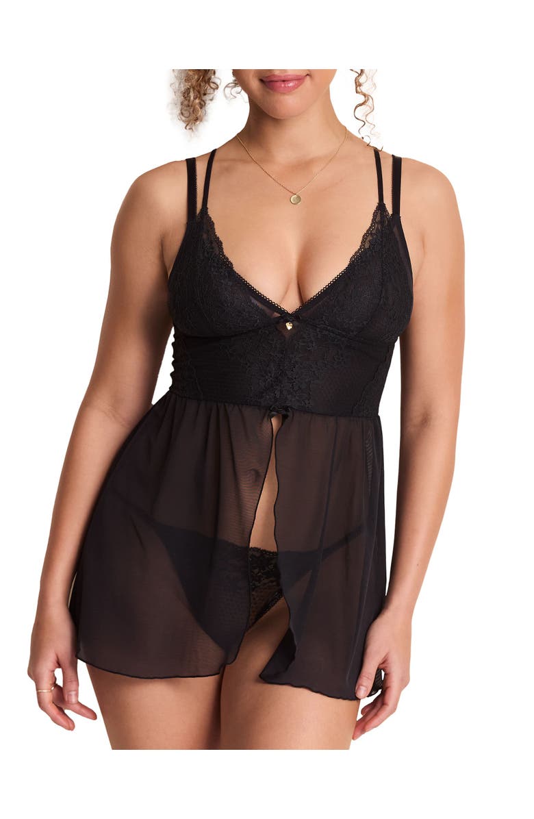 Adore Me Stevie Babydoll & G-String Set Lingerie, Main, color,