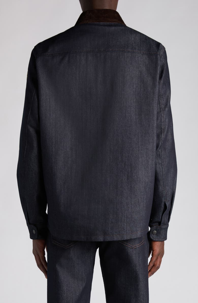 Moncler Denim Shirt Jacket, Alternate, color, Rhodonite