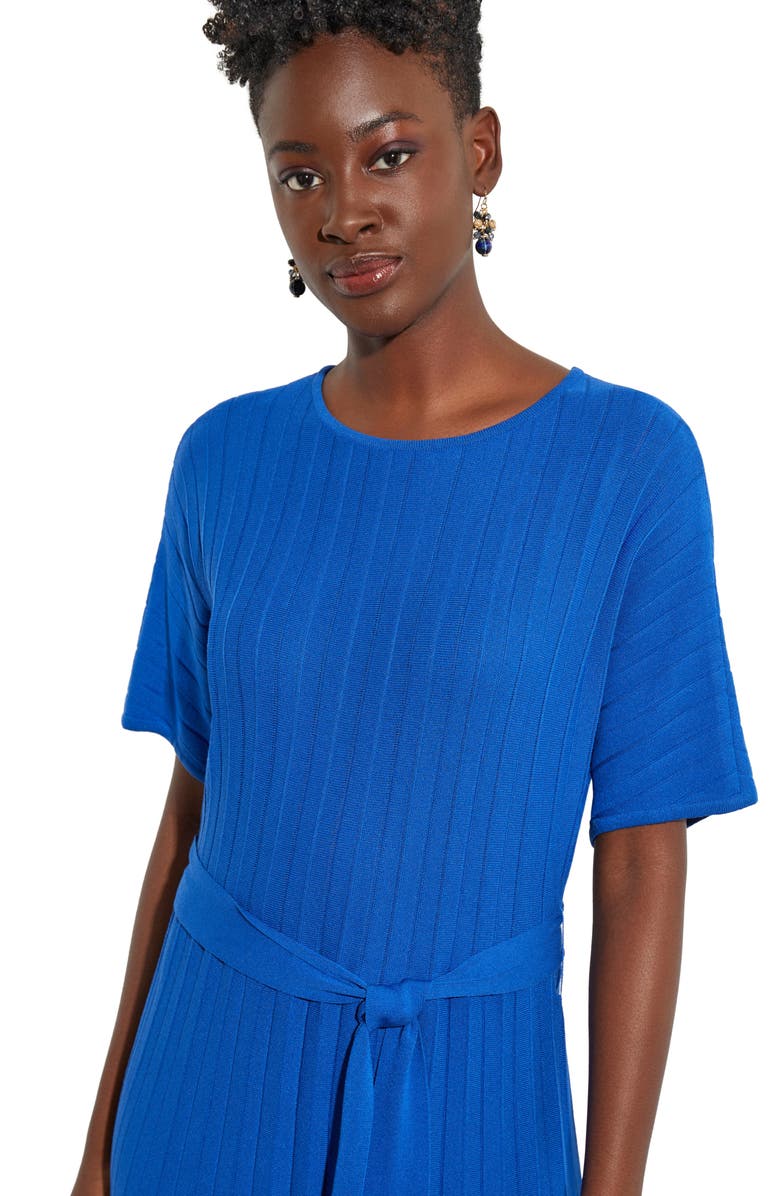 Misook Rib Tie Waist Knit Maxi Dress, Alternate, color, 