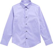 Calvin Klein Kids' Long Sleeve Stretch Solid Shirt