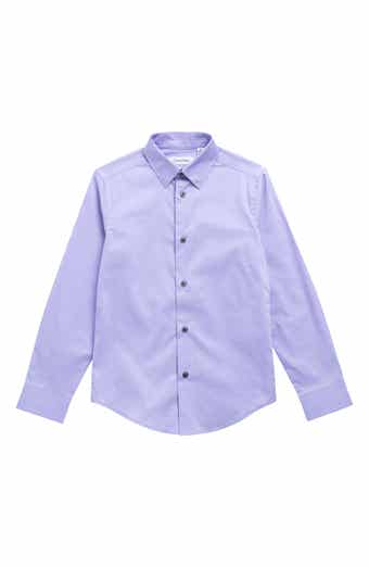 Calvin Klein Kids' Long Sleeve Stretch Solid Shirt