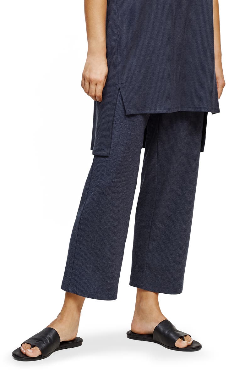 Eileen Fisher Ribbed Wide Leg Pants, Main, color, 