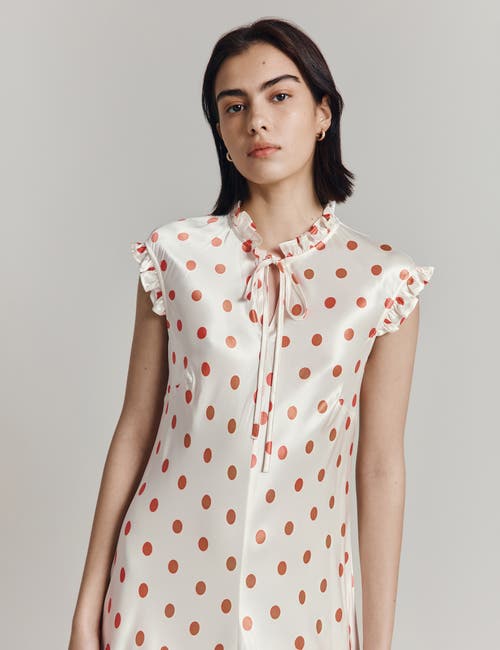 Ghost London Cicely Polka Dot Satin Midi Dress