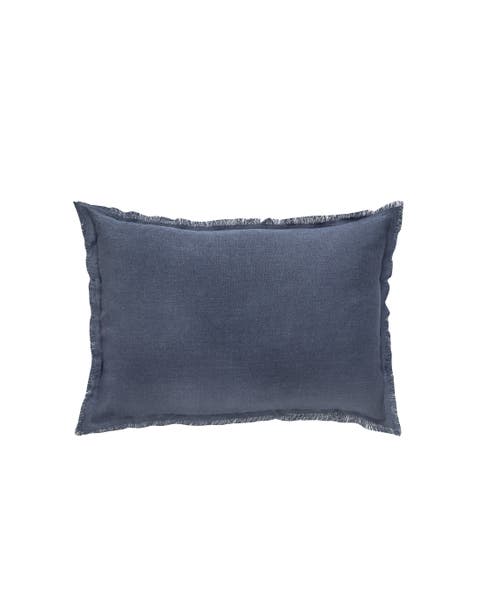 Soft Fringe Linen Pillow with Down Alternative Insert
