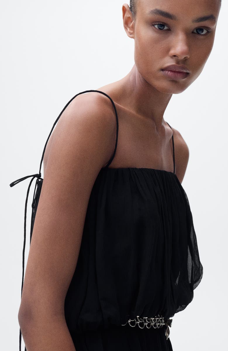 MANGO Blouson Minidress, Alternate, color, Black