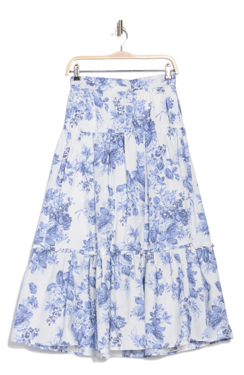 ELIE ELIE TAHARI Poplin Tiered Maxi Skirt, Alternate, color, 