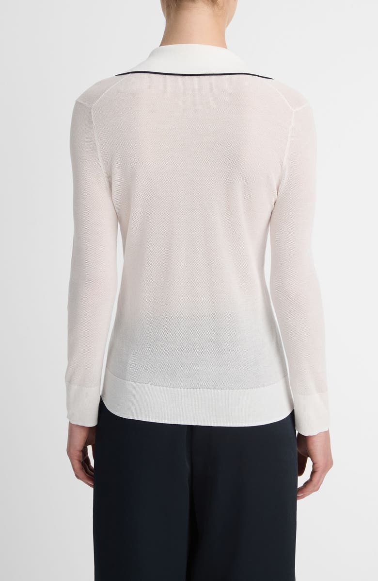Vince Long Sleeve Cotton Polo Sweater, Alternate, color, 