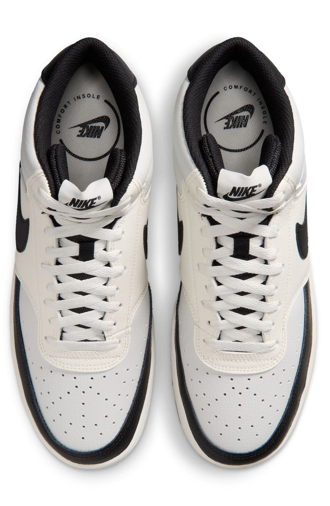 Court Vision Mid Sneaker, Alternate, color, OFF WHITE/ BLACK