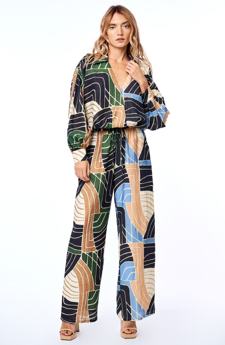 CIEBON Emarae Abstract Print Surplice Neck Top, Alternate, color, 