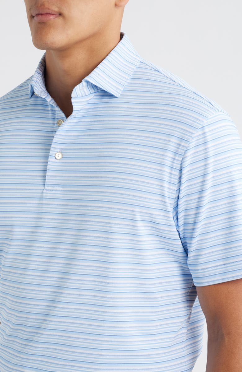 Peter Millar Atrium Stripe Performance Jersey Polo, Alternate, color, White
