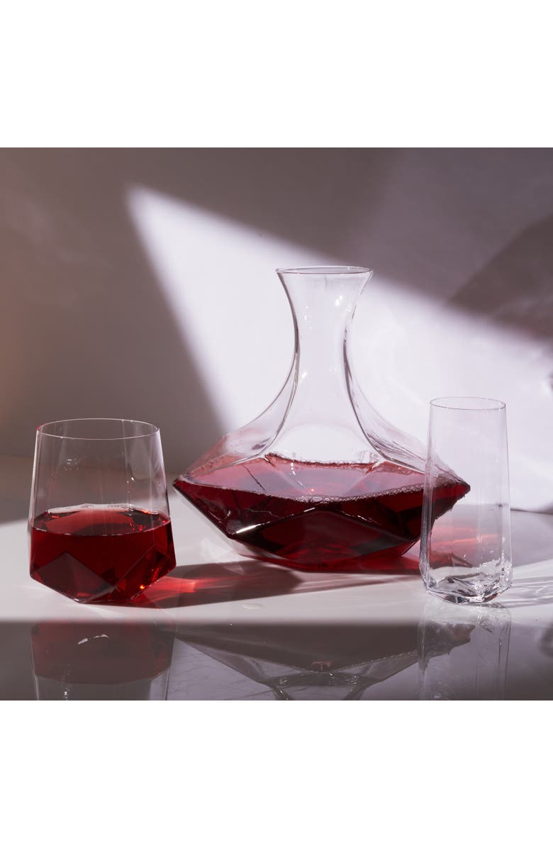 Viski Seneca Crystal Faceted Wine Decanter, Alternate, color, Clear