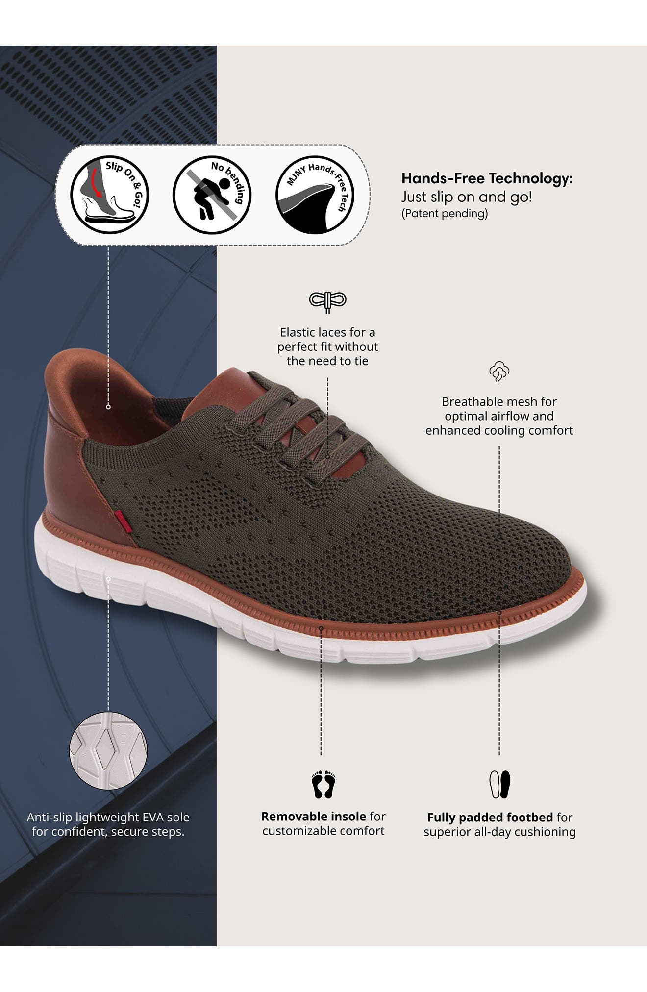 Charles Ave Hands-Free Slip-On Sneaker, Alternate, color, OLIVE