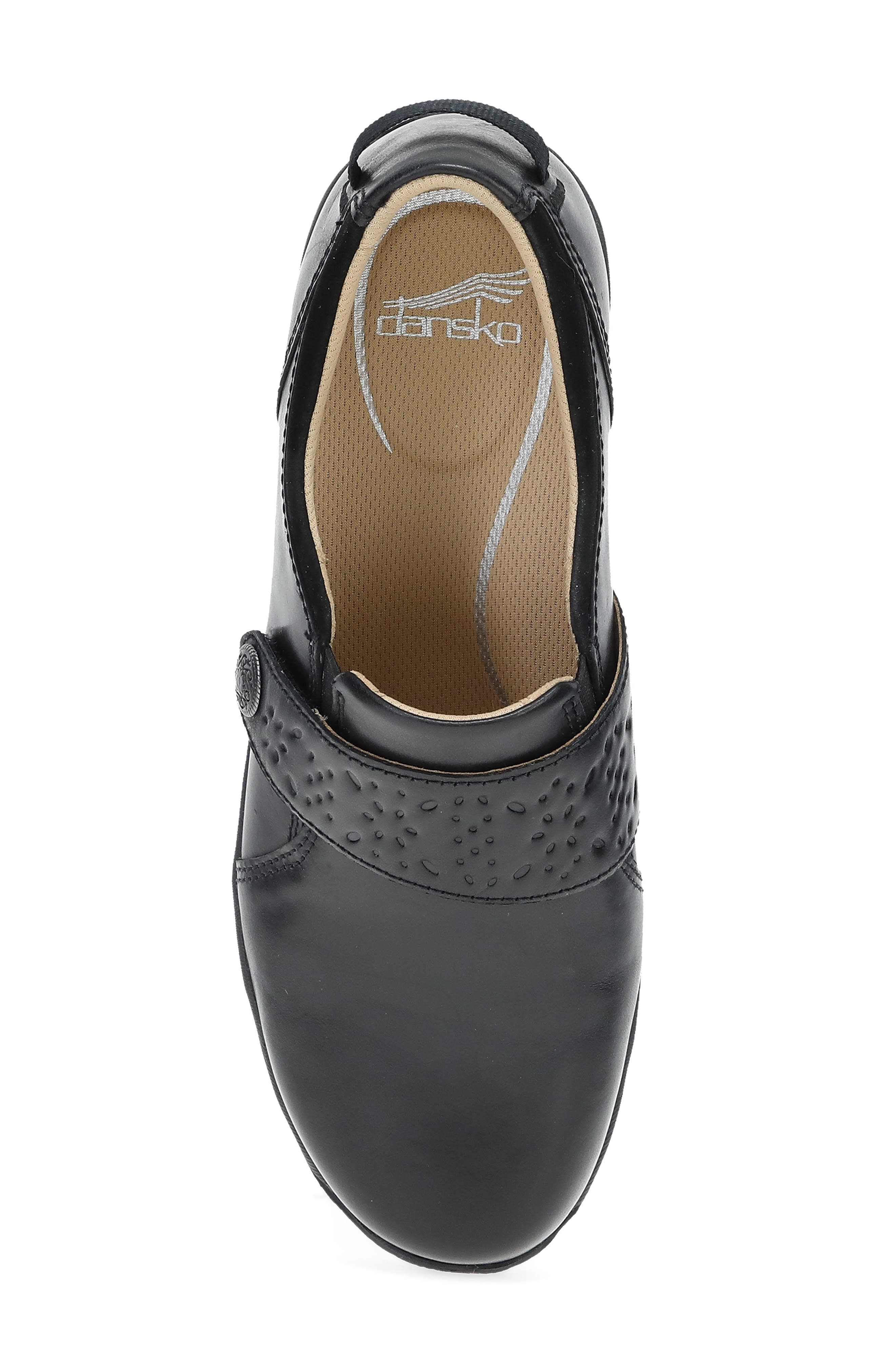 Dansko Sallie Clog - Wide Width Available, Alternate, color, Black Waxy Burnished