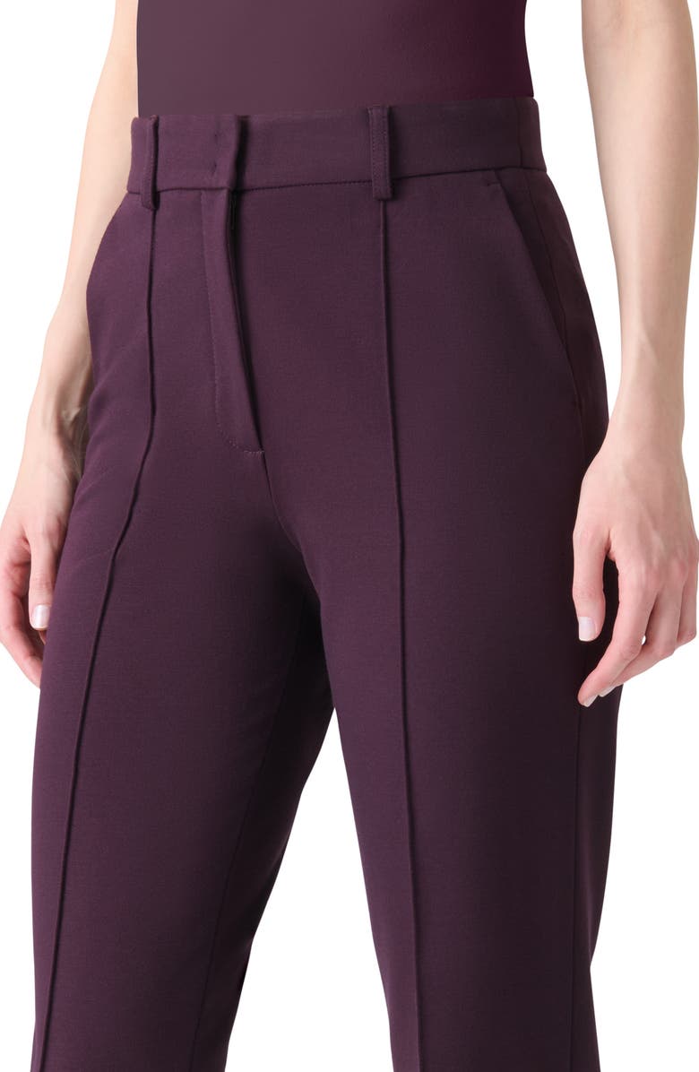 Akris punto Ferry Pintuck Tapered Jersey Pants, Alternate, color, Blackberry