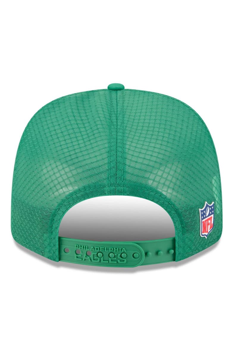 New Era Men's New Era Kelly Green Philadelphia Eagles 2025 Sideline Throwback 9SEVENTY Trucker Adjustable Hat, Alternate, color, Kelly Green