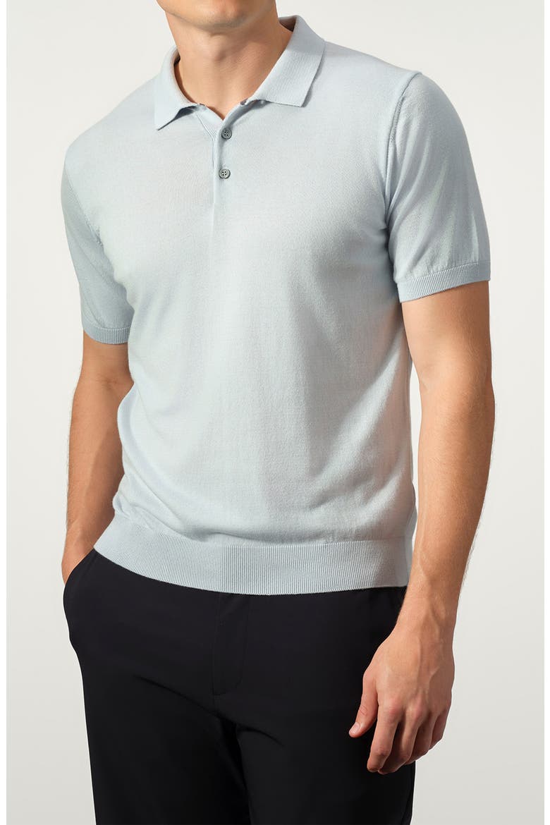 Cotton Blend Polo Sweater, Alternate, color, SKY