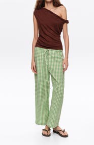 Bimba y Lola Checked Corset-Waist Trousers