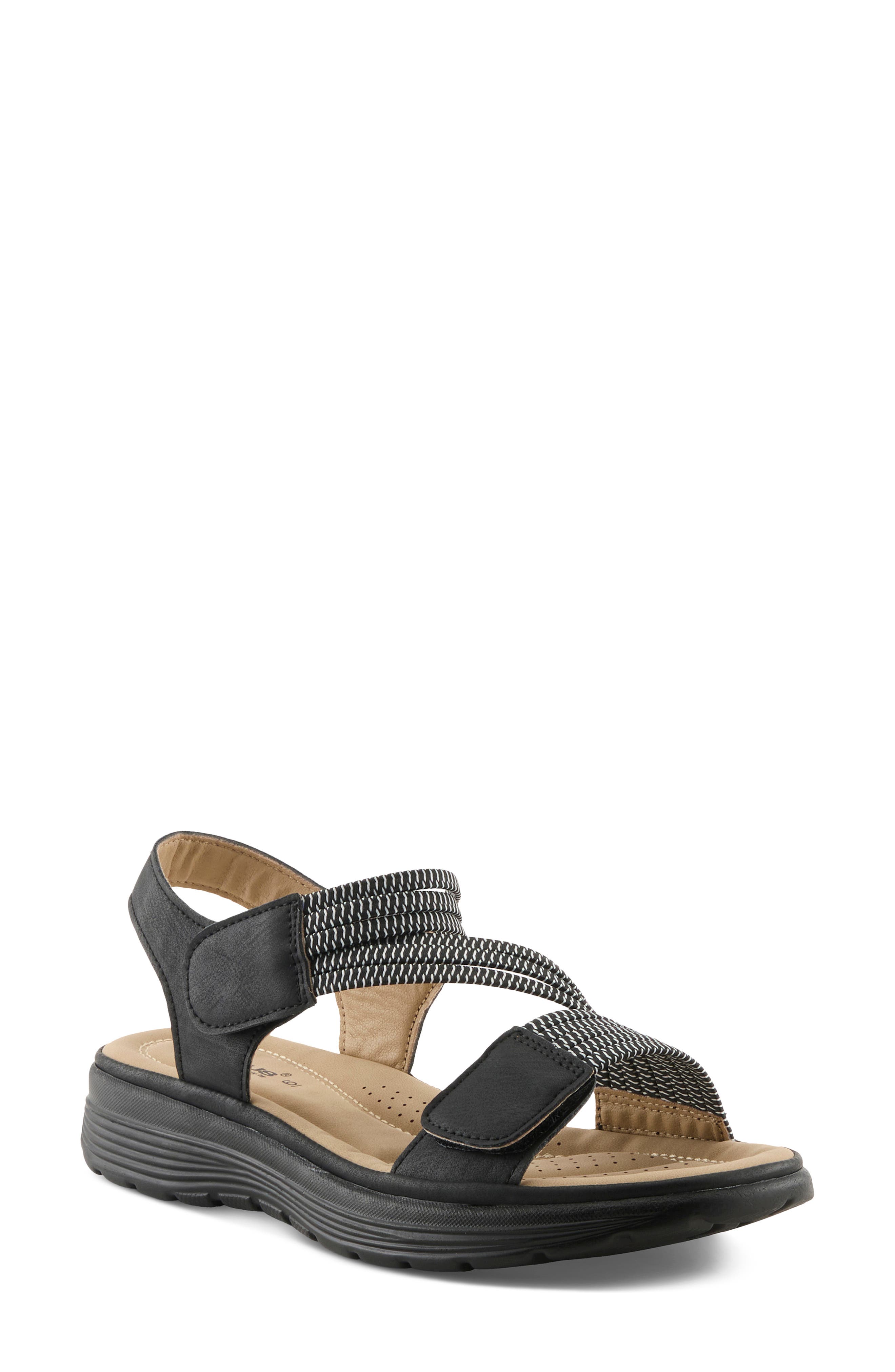 Flexus by Spring Step Abie Platform Sandal, Main, color, Black