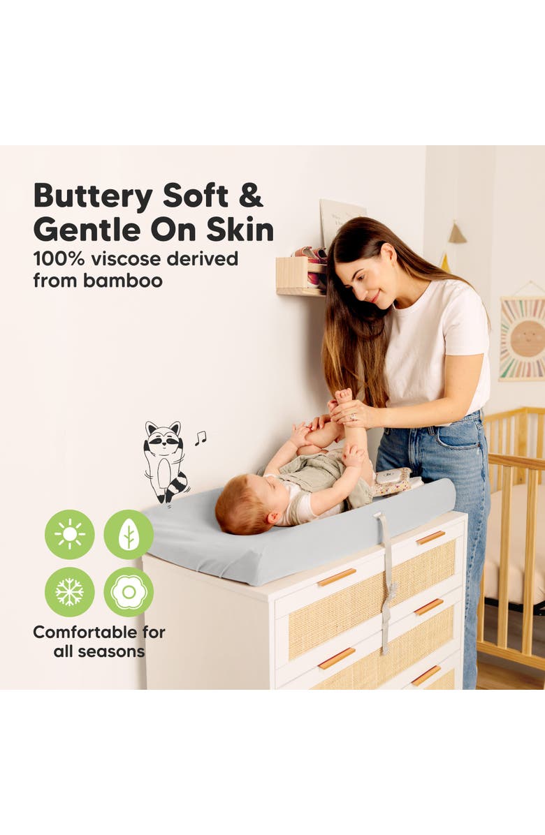 KeaBabies 2-Pack Isla Changing Pad Covers, Alternate, color, French Gray