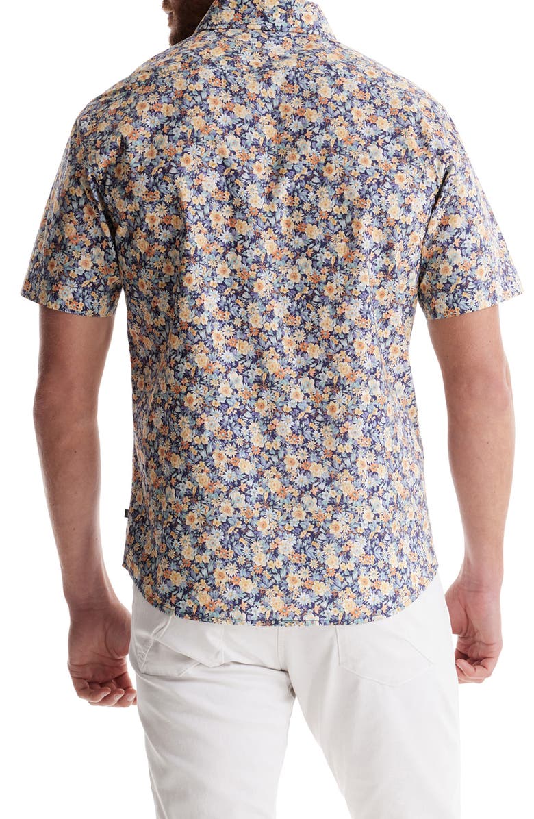 SOFT CLOTH Modern Fit Floral Short Sleeve Cotton Button-Up Shirt, Alternate, color, 