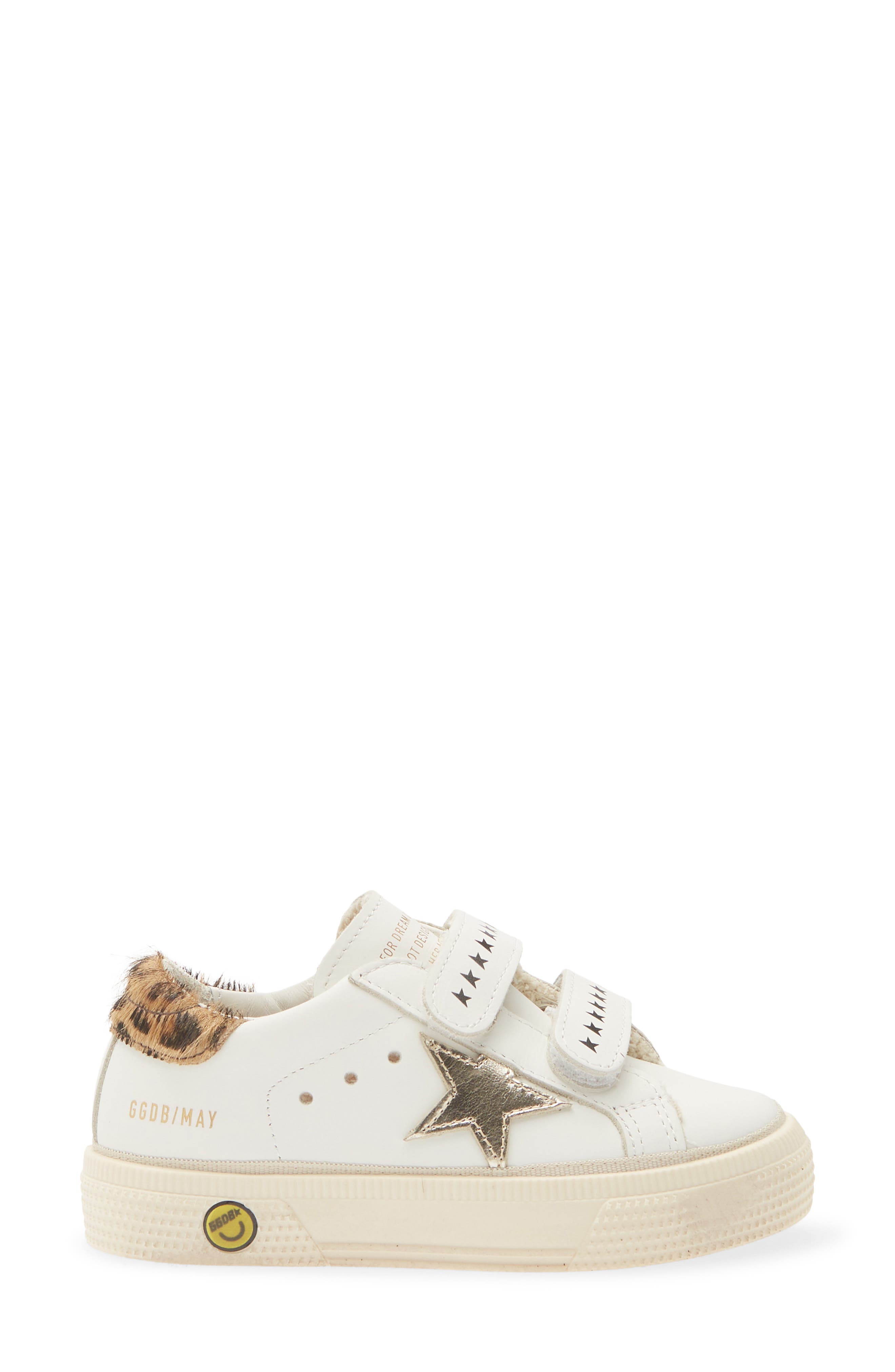 Kids' May School Sneaker, Alternate, color, WHITE/ PLATINUM/ LEOPARD