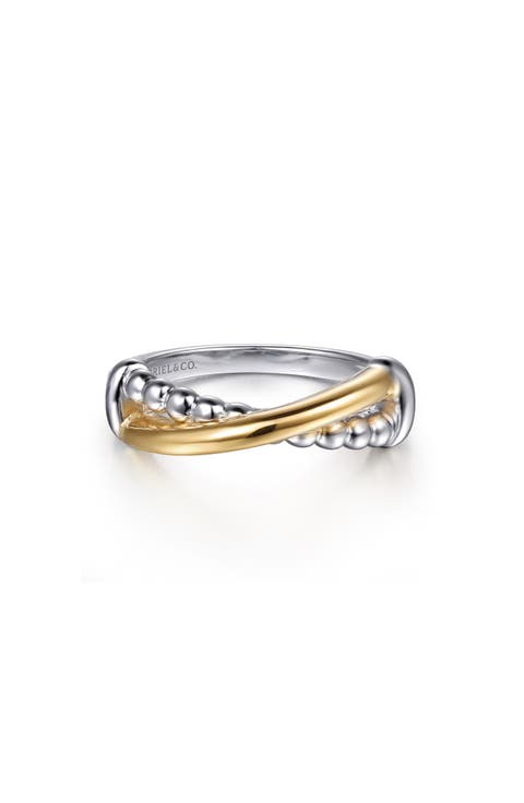 Bujukan 14K Gold & Sterling Silver Crisscross Ring