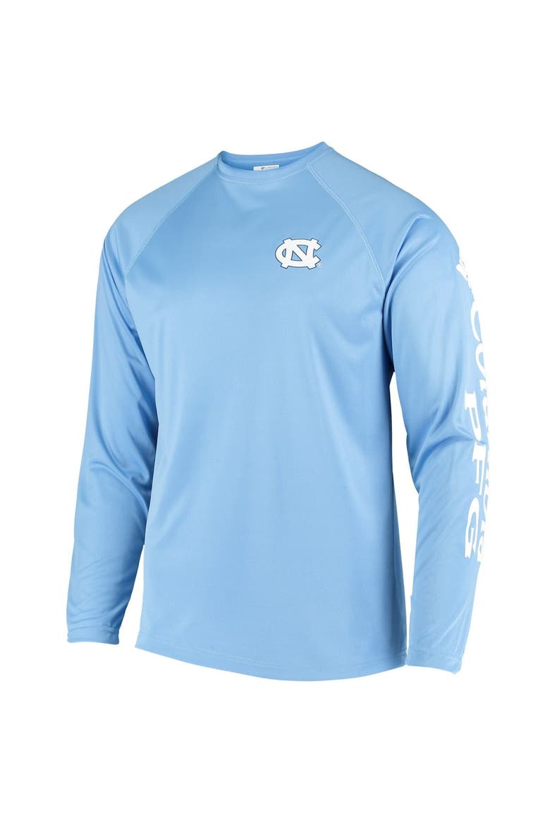 Men's Columbia Carolina Blue North Carolina Tar Heels Terminal Tackle Omni-Shade Raglan Long Sleeve T-Shirt, Alternate, color, Light Blue