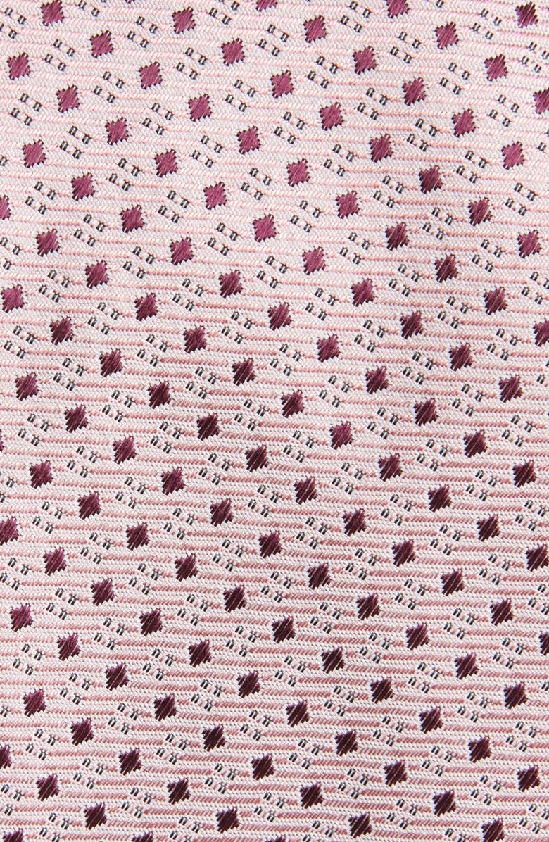 BOSS Floral Silk Blend Jacquard Tie, Alternate, color, Light Pink/ Burgundy