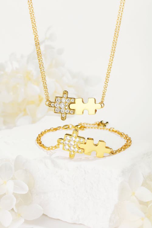 Classicharms Jigsaw Puzzle Necklace In Gold