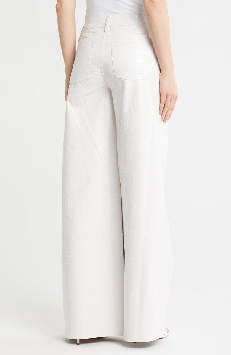 Alice + Olivia Trish Low Rise Croc Embossed Faux Leather Baggy Pants, Alternate, color, 
