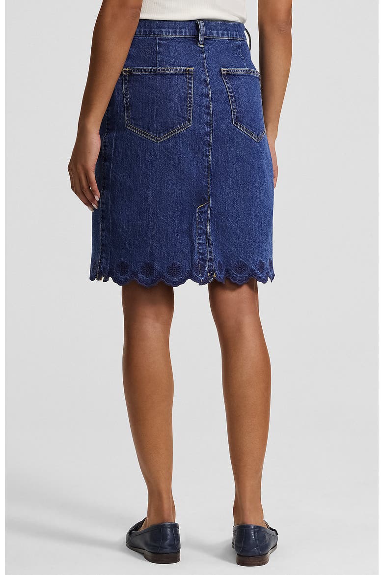 Soft Denim Classic 5 Pocket Above the Knee Skirt, Alternate, color, Crawford Wash